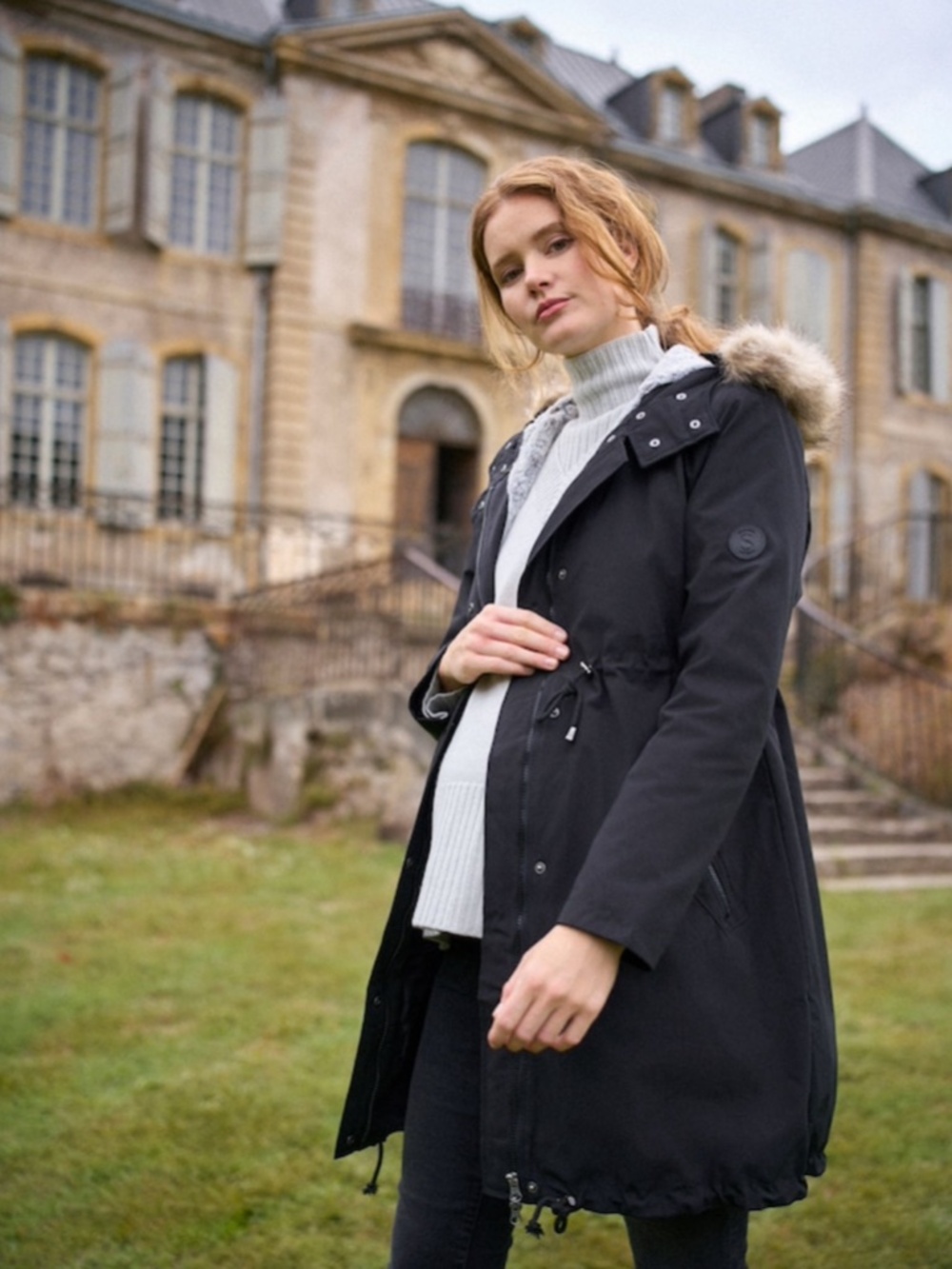 Seraphine Maternity Parka Coat Black Women’s Size 6 *No hood trim or carrier* - Picture 13 of 13